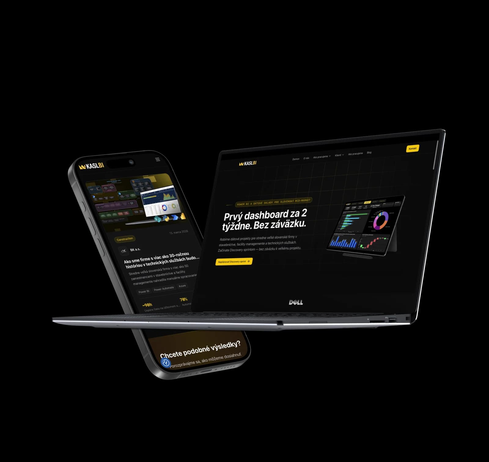 Web Kaslbi pre Power BI a dátové služby na mobile a notebooku